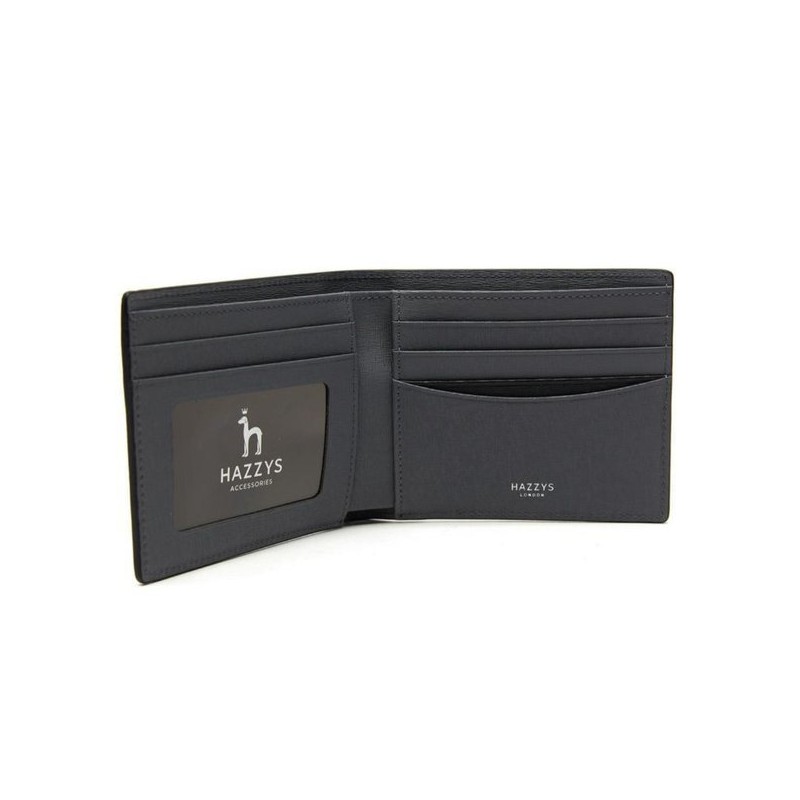 Hazzys (대전신세계)COLOR POINT 블랙 배색포인트 소가죽 슬림 반지갑 HJWA5F330BK (Daejeon