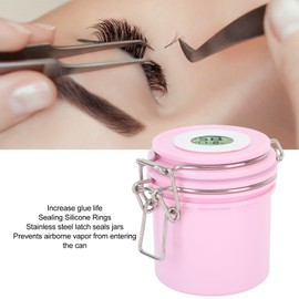 Tanque de Almacenamiento de Pegamento para Pestañas, 250ml Termómetro Higrómetro Contenedor de Pegamento para Pestañas, Suministros para Pestañas de Injerto (PINK)
