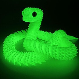 24in 3D Printed Snake Toys, Flexible 3D Printed Animal, Eco-Friendly Fidget ADHD Snake Toys, Perfect Desk Pet for Animal Collectors