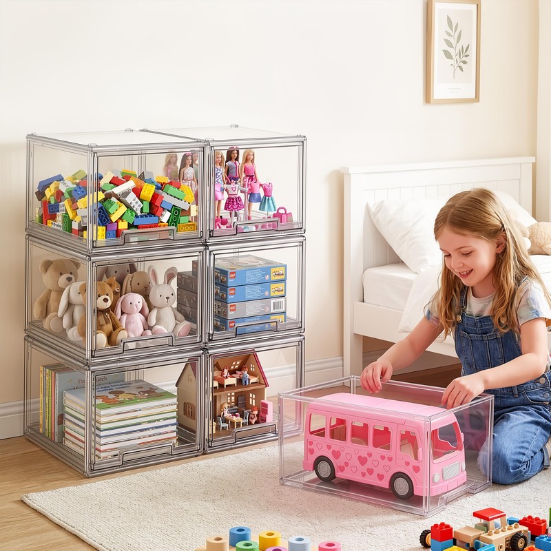 Large Clear Stackable Storage Drawers, 1 Pack Acrylic Organizer Bins
