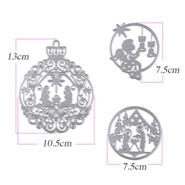 Set of 3 Christmas Cutting Dies Stencils Embossing Stencil Silver Cutting Dies for DIY Christmas Pendant Scrapbooking Crafts Photo Paper Journaling Cutting Dies Christmas Designs