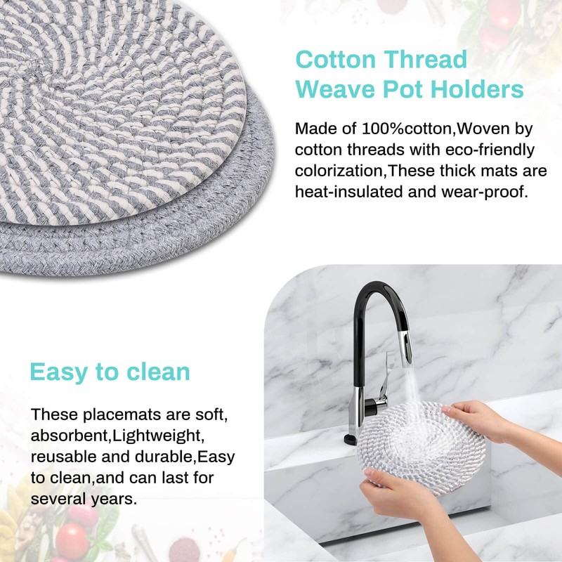 Billbotk Trivets for Hot Dishes, 6 Pieces Pot Holders for