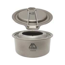 TITAN MANIA Alcohol Stove, Titanium, Lightweight, Durable, Single Stove, Alcohol Burner, Compact, Portable, Camping, Outdoor, Solo Camping, Outdoor Activities, Camping Equipment (Alcohol Stove)