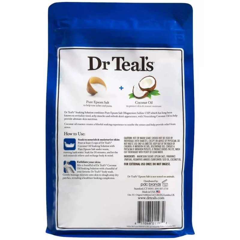 Dr Teals Solución De Remojo De Sal Pura Epsom De