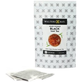 Walters Bay Black Iced Tea, 12 Count, Quart Sized Tea Bags, Ceylon Tea, Unsweetened, Unflavored, Southern Iced Tea, 100% Hand Plucked, Black Iced Tea, Sri Lankan Tea