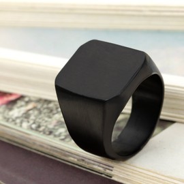 Flongo Men's Ring Signet Ring Band Ring Thumb Ring Stainless Steel Ring Silver Gold Black Tone Wedding Engagement Comfort Fit Men's Accessories, Stainless Steel, No Gemstone