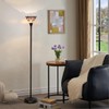 Blivuself Tiffany Stained Glass Torchiere Floor Lamp Tiffany Style Standing