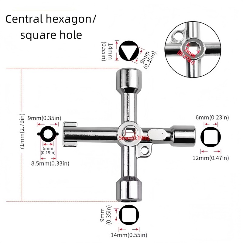 Shoyisenka 3 pieces of 4-hole universal cross key - multi-function