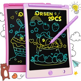 ORSEN Colorful 8.5 Inch LCD Writing Tablet for Kids, Electronic Sketch Drawing Pad Doodle Board, Toddler Travel Learning Educational Toys Activity Games Birthday Gifts for 3 4 5 6 7 8 Year Old Girls