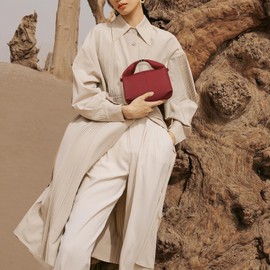 HICARRY Small Shoulder Bag, Women's Handbag, Fashion Handbag, Women's Shopper Handbags, Shoulder Bag, Leather Shoulder Bag, Crossbody Bag with Removable Shoulder Strap, A04 Red