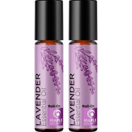 Lavender Essential Oil Roll On - Calming Aromatherapy Oil Roller for Sleep Headaches and Relaxation - Natural Pre-Diluted Sleep Oil for Nighttime Relaxation with Lavender Essential Oil for Skin 2-Pack