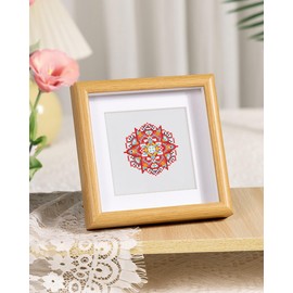 PeakLuv 12pcs Mandala Small Diamond Art Kits Small Diamond Painting Kits, Flowers Mini Diamond Art Kits for Beginners, Square Drill Mini Gem Painting 1-Hour Painting for Home Desktop Decor, 6X6in