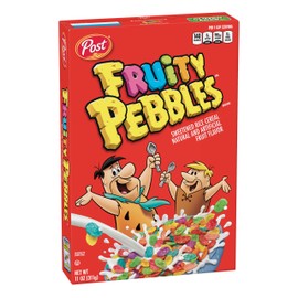 Post Fruity Pebbles Cereal with Vitamins & Minerals, Gluten-Free, Kosher Pareve, 11 Ounce (Pack of 12)