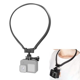 DFsucces Necklace Mount, GoPro Accessories, Lockable Action Camera Neck Hang, Multi Angle Adjustable, Fall Prevention, First Person Photography, Compatible with Hero10 9 and Other Action Cameras