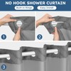 FADOTY No Hook Shower Curtain and Snap in Liner Set