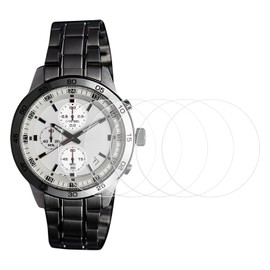 HARFINGTON 5pcs Watch Glass Screen Protectors 37mm 9H High-Alumina Tempered Glass Anti-Scratch Waterproof HD Round Smart Watch Dial Crystal Face Protective Film