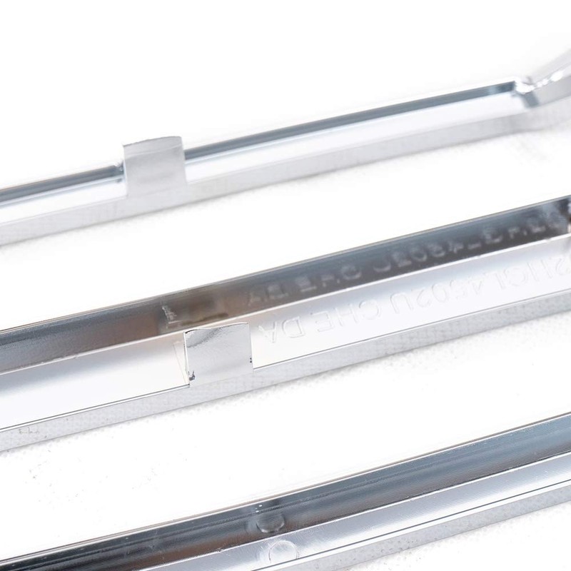 PIT66 1Pc Chrome Upper Bumper Grille Skin Guard Snap On