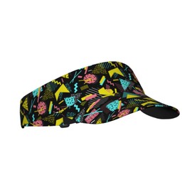 80s 90s Funny Colorful Sports Sun Visor Hats-Adjustable Visor Cap-for Women and Men-for Running, Tennis, Golf