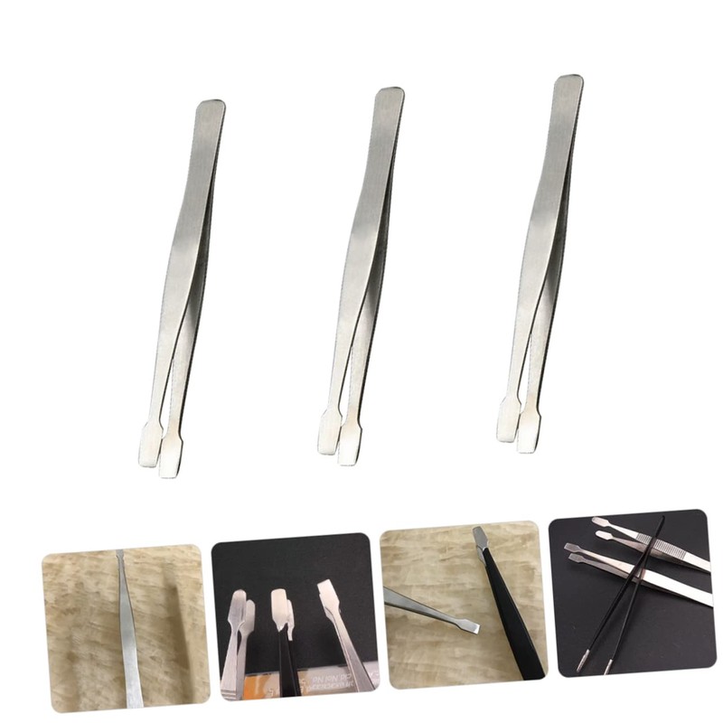 Outanaya 3pcs Stainless Steel Stamp Tweezers for Collecting and Applying