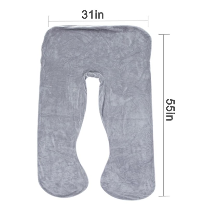 AS AWESLING U Shaped Velvet Pillowcase, U-Shaped Pregnancy Pillows Cover,