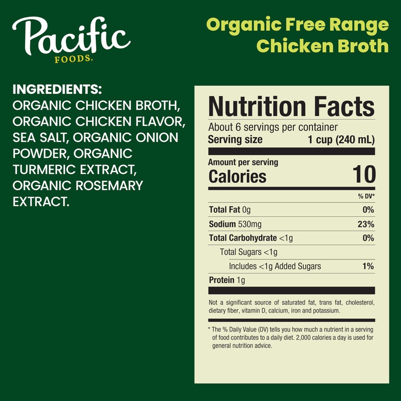 Pacific Foods Organic Chicken Broth, 48 oz Carton