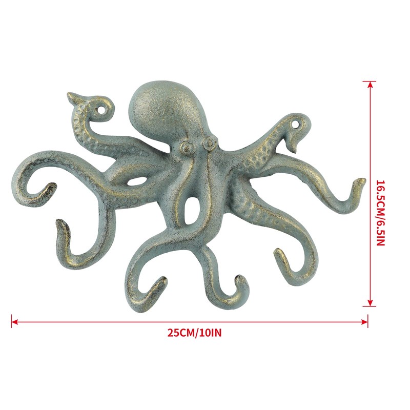 MDLUU Octopus Hook, Nautical Wall Hook, Antique Key Holder Hook,