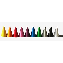 Large Pointed Cone - Size 15/25 mm, Play Cone/Halma for Wooden Board Games and Crafts, Made in Germany (Pack of 10, 10 Colours)