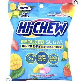 Morinaga  HI-CHEW Mango Strawberry Fruit Chew Candy:-Reduced Sugar: 2.12oz See Below