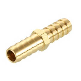 Rebower 1 Pack Brass Hose Barb to Adapter, 10mm Barb x 10mm for Industrial, Automotive, Fluid Transfer, Home Gardening, Water Treatment