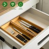 guiogc Bamboo Drawer Silverware Organizer, Utensil Organizer, Bamboo Storage Box