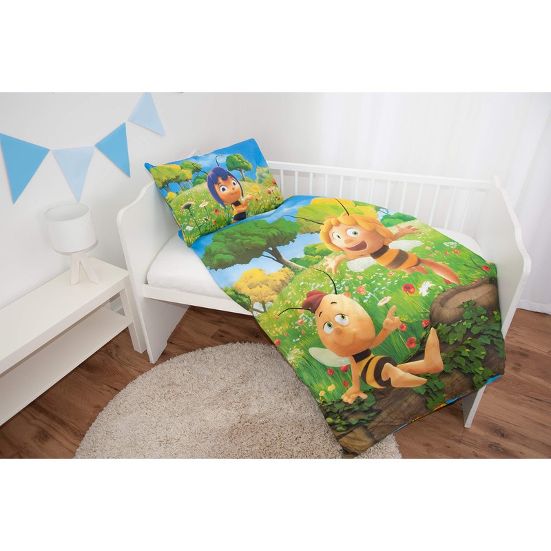 Herding MAYA THE BEE Toddler Bedding Set, Reversible Motif, Duvet