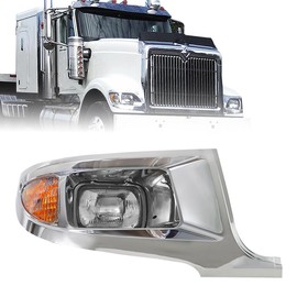 Seassauto Headlight Fit for International Terrastar 2010-2015 Truck,DOT and SAE Approved Headlamp Chrome Replacement Passenger Right Side