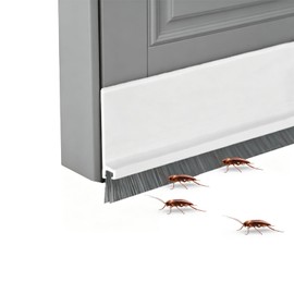 2 Pack Door Draft Stopper with Brush,2" W x 39" L Adjustable Widened Under Door Seal for Interior/Exterior Doors with Self Adhesive, Wind Proof Dust Proof,White