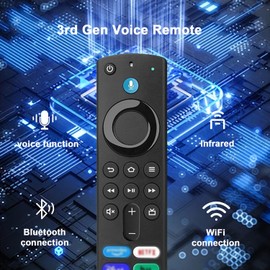 Ersatz-Sprachfernbedienung (3rd GEN), Bluetooth Ersatz Fernbedienung Passend für Fire Smart-TVs Stick 2nd Gen & 3rd Gen, Fit für Smart TV Cube 1st Gen & 2nd Gen