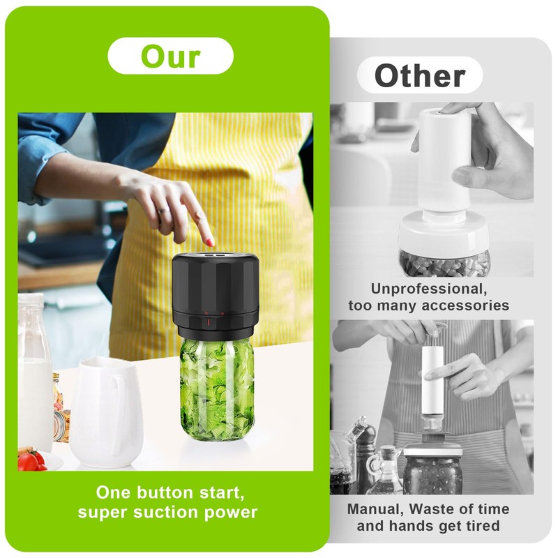UNERVER Mason Jar Vacuum Sealer - Electric Vacuum Sealer for