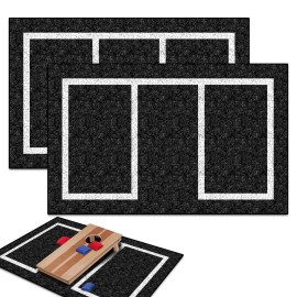 Keoholi 2 Packs Cornhole Mats 5 x 8 Ft Felt Prevent Slipping Cornhole Pads for Cornho...