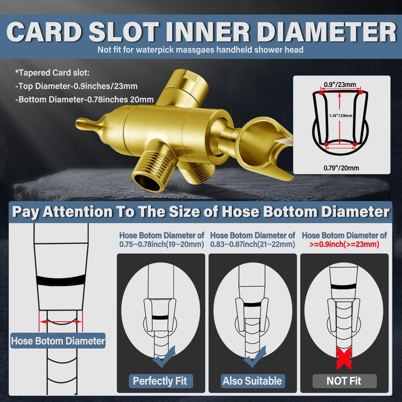 Metal Shower Arm Diverter with Handheld Mount, G1/2" 3-Way Shower