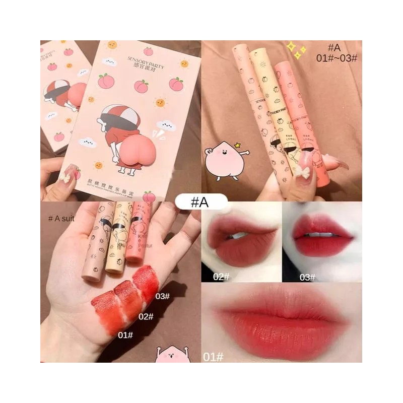 KH Tinta Para Labios Labial Liquido Durazno Duradero 3pz