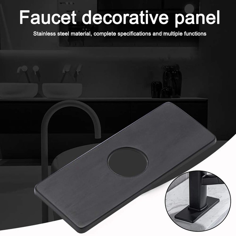 QOTSTEOS Sink Faucet Plate Stainless Steel Base Plate Rectangular Hole