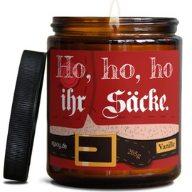 Lustige Weihnachts Duftkerze mit Spruch zu Weihnachten | Handgemacht in Berlin | In Geschenkbox | Originelle & Freche Weihnachts Geschenk Kerze Idee Deko Tischdeko Dekoration |Vanille