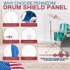 PENNZONI SIngle Panel Drum Shield Acrylic Panels w/ Plastic Hinges,