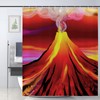 JOOCAR Design Shower Curtain, Volcano with Smoke Vibrant Abstract Eruption