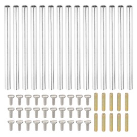 PATIKIL 75mm (3") Round Coupling Nuts Kit, M4 Threaded Connector Bar Hardware with Fully Thread Rod Slotted Screw for Lamp Model Furniture DIY Repair Part
