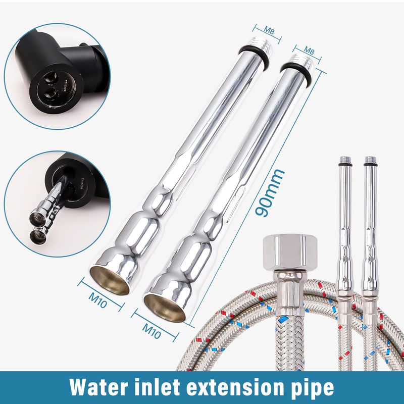 Faucet Supply Line, Braided Stainless Steel 24" Water Supply Hose