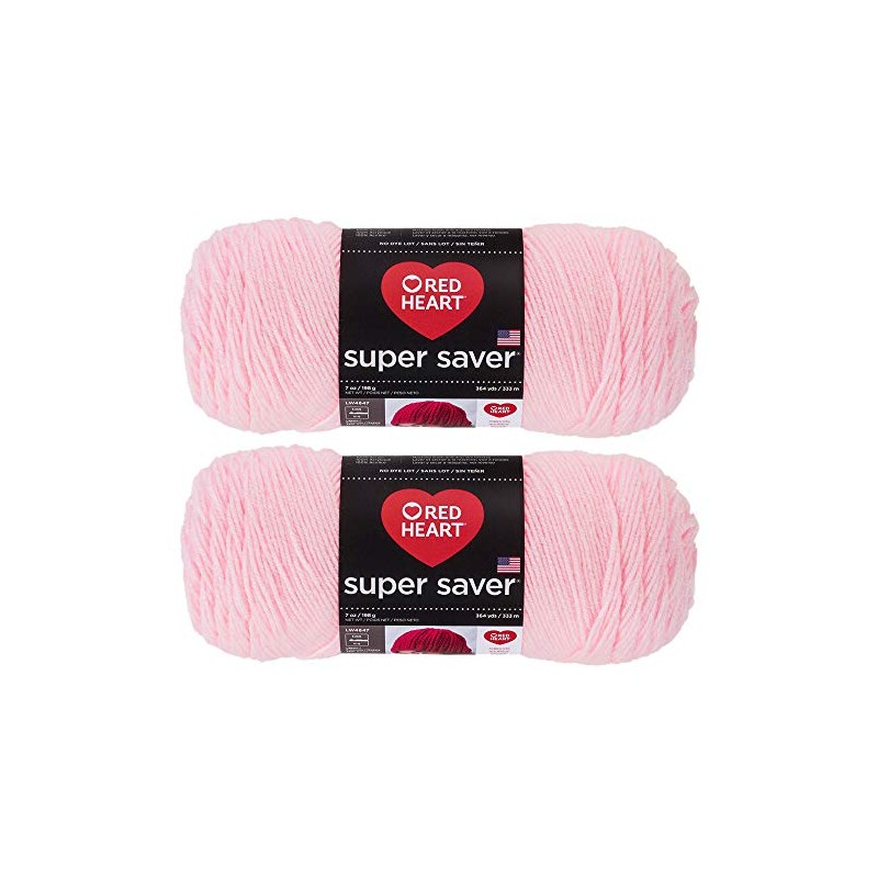 Red Heart Super Saver Bulk Buy (2-Pack) (Baby Pink, 7