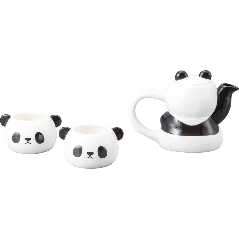 SAN4263 Cute Tableware Teapot & Tea Cup Set, Panda Parent-Child