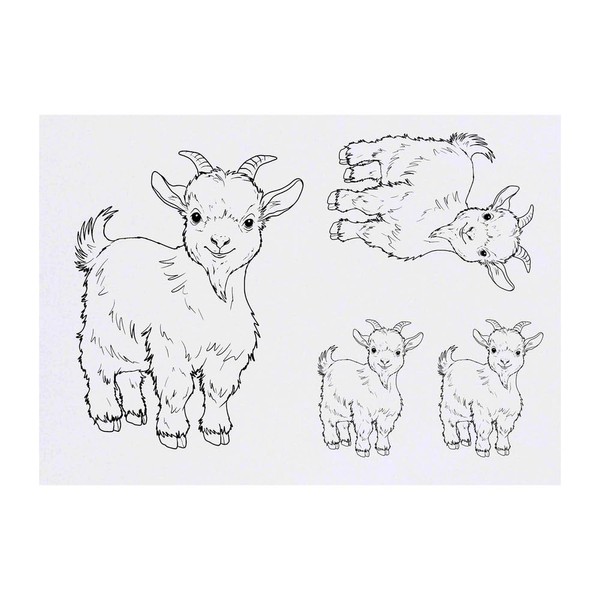 4 x 'Cute Goat Kid' Temporary Tattoos - Water Resistant,