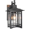 Jafinou Dusk to Dawn Outdoor Wall Sconce, Sand Black Exterior