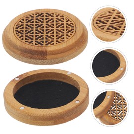 STOBAZA Bamboo Incense Burner Magnetic Lid Hollow-Out Design for Sticks and Coils Elegant Decorative Censer for Meditation and Aromatherapy Bedroom Room