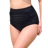 Ocean Blues Women's Black Swim Bottom High Waisted Tummy Control